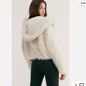 Free People Cream Teddy Jacket